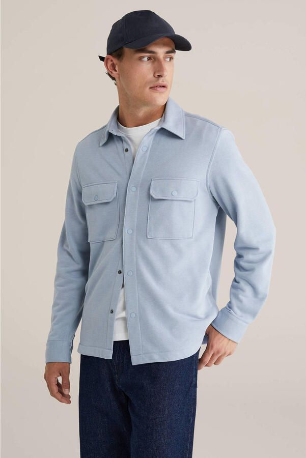 WE Fashion overshirt lichtblauw
