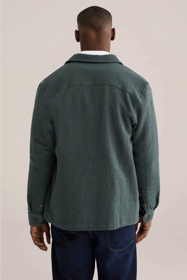 WE Fashion overshirt met textuur donkergroen - Foto 2