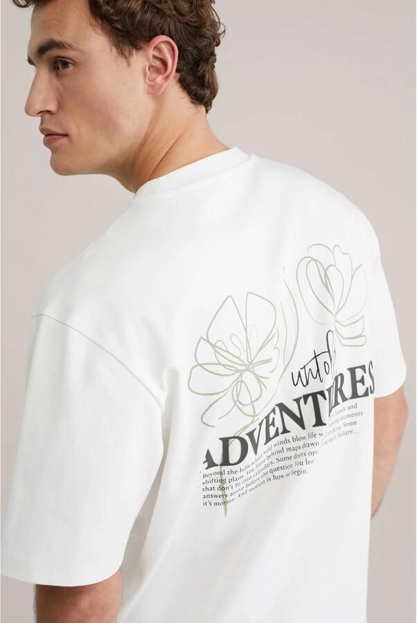 WE Fashion oversized T-shirt met backprint ecru - Foto 3
