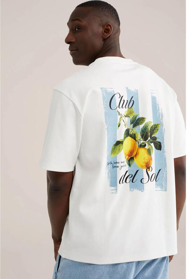 WE Fashion oversized T-shirt met backprint ecru - Foto 2
