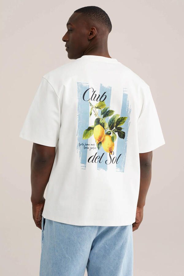 WE Fashion oversized T-shirt met backprint ecru - Foto 3