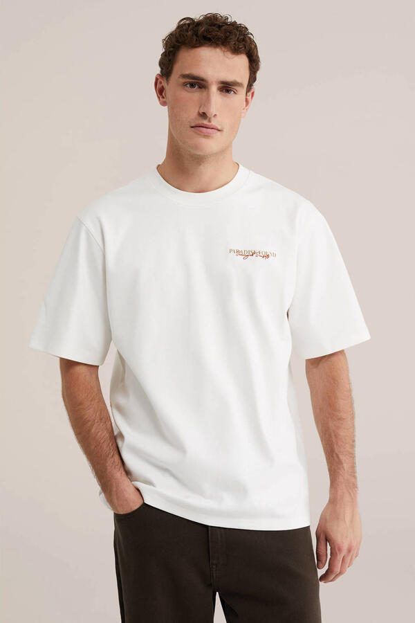 WE Fashion oversized T-shirt met backprint ecru