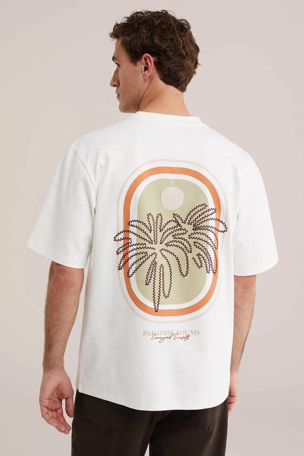 WE Fashion oversized T-shirt met backprint ecru - Foto 2