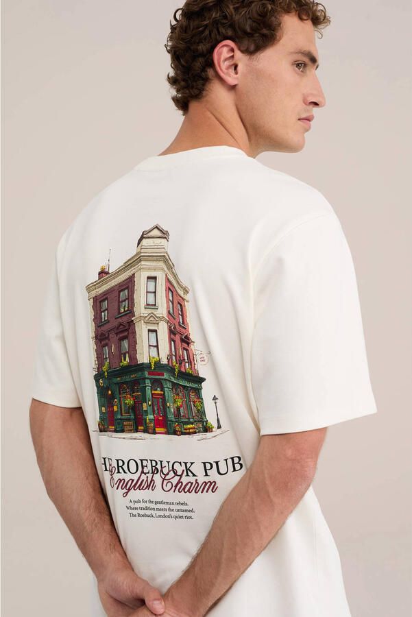 WE Fashion oversized T-shirt met backprint ecru - Foto 2