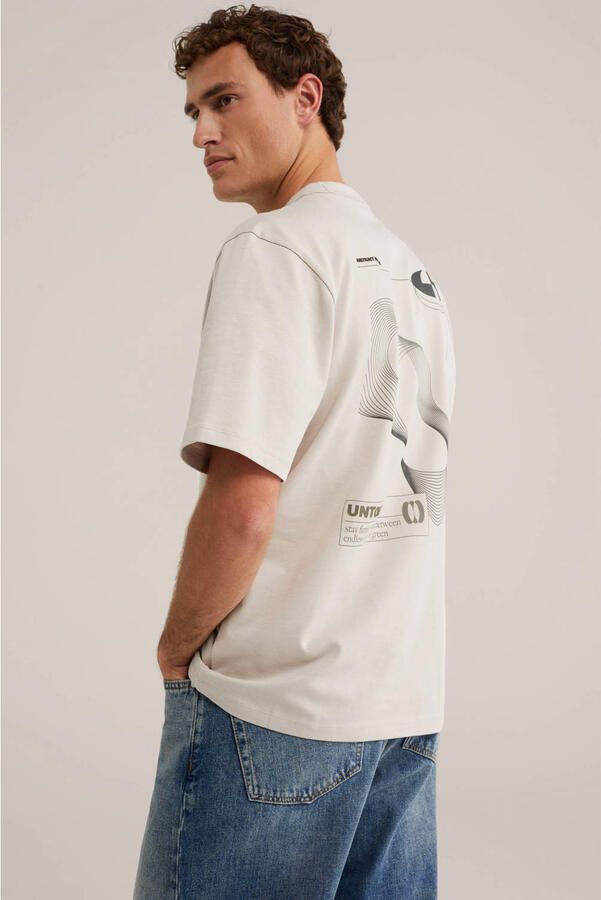 WE Fashion oversized T-shirt met backprint grijs - Foto 2
