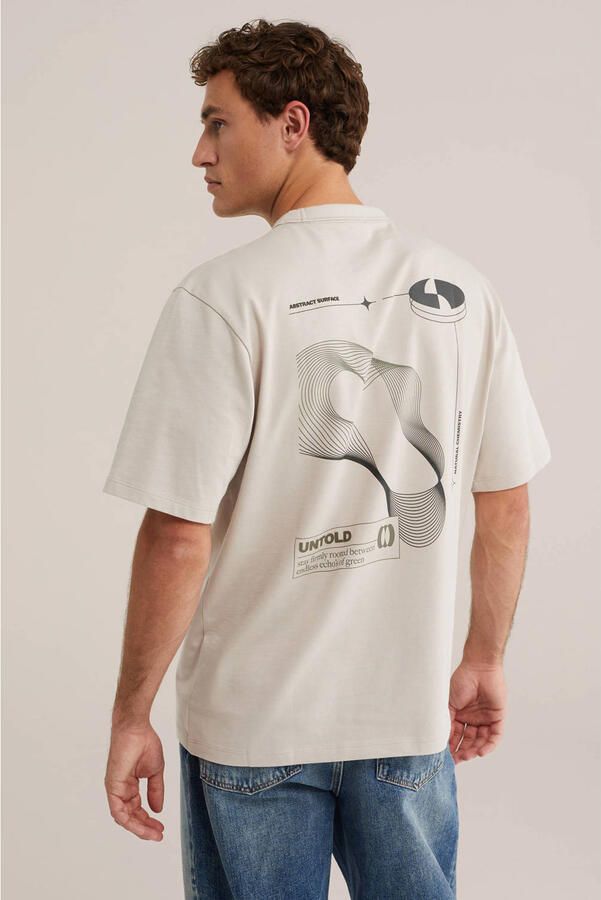 WE Fashion oversized T-shirt met backprint grijs - Foto 3
