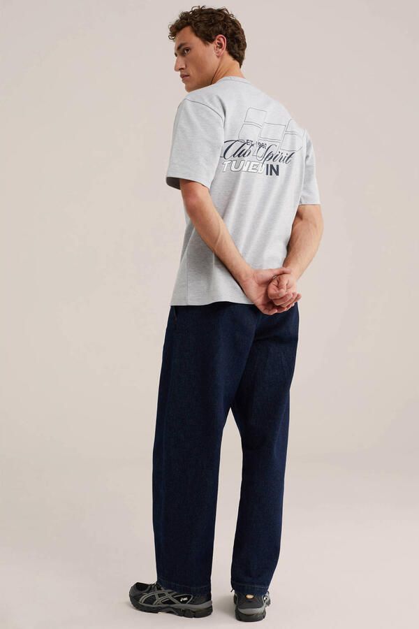 WE Fashion oversized T-shirt met backprint grijs - Foto 3