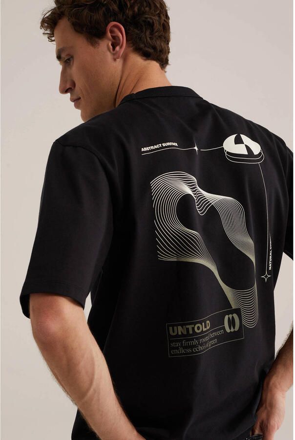 WE Fashion oversized T-shirt met backprint zwart - Foto 2