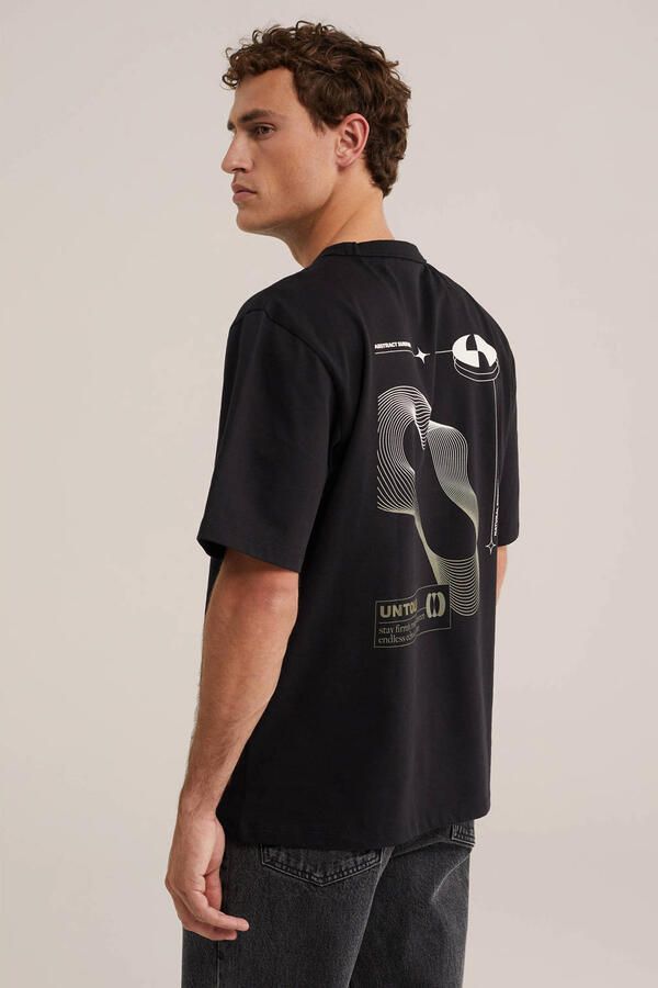 WE Fashion oversized T-shirt met backprint zwart - Foto 3
