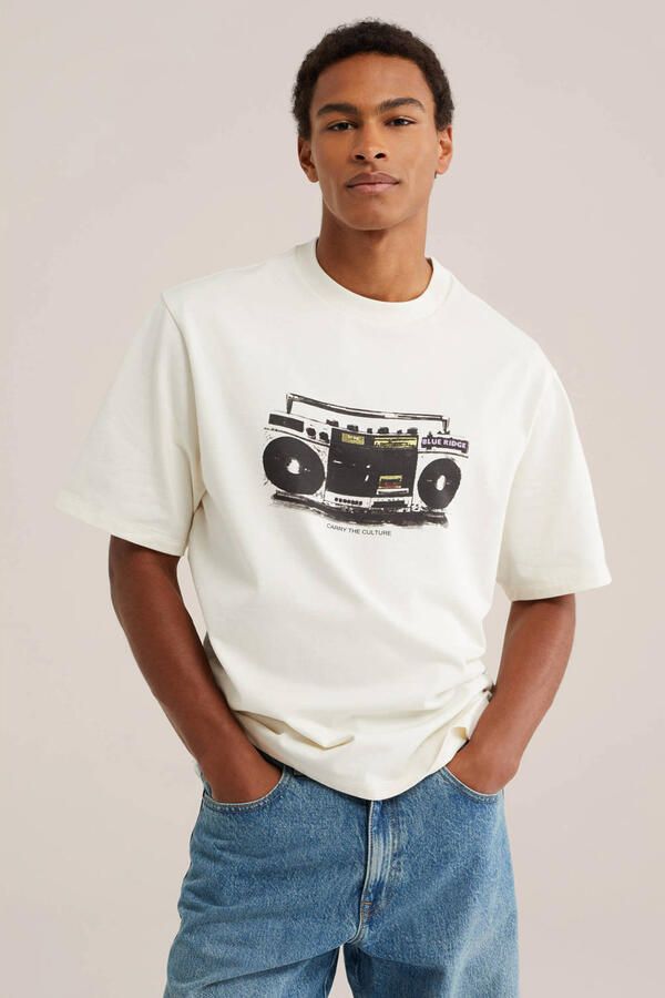WE Fashion Blue Ridge oversized T-shirt met print ecru