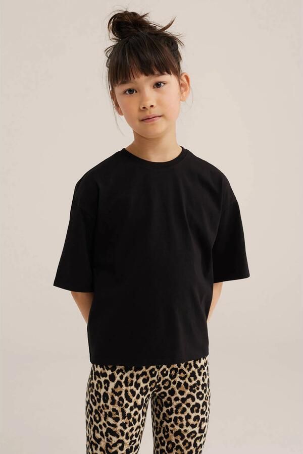 WE Fashion oversized T-shirt zwart