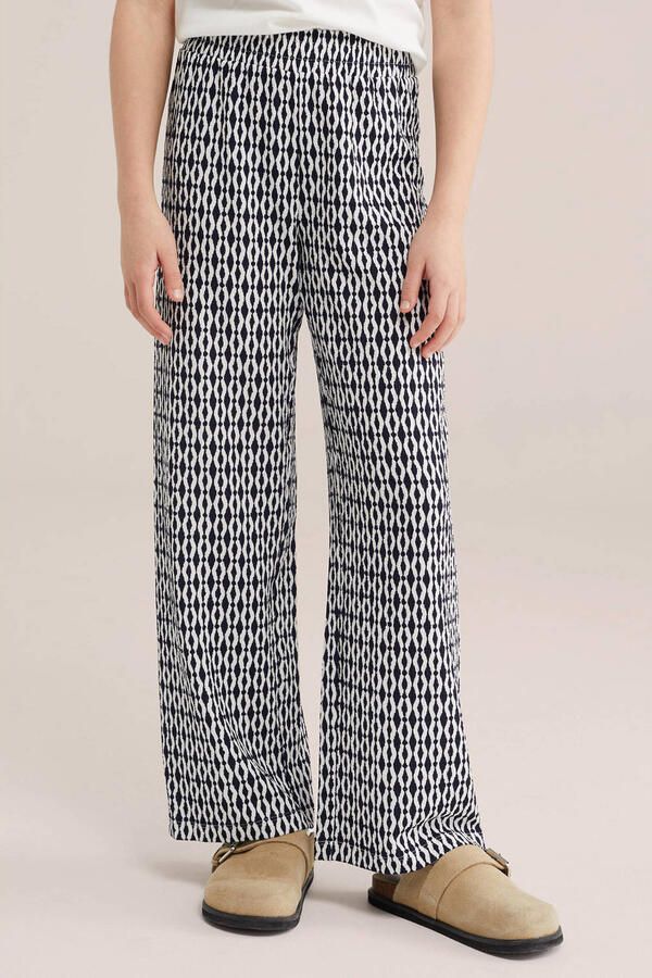 WE Fashion palazzo broek donkerblauw