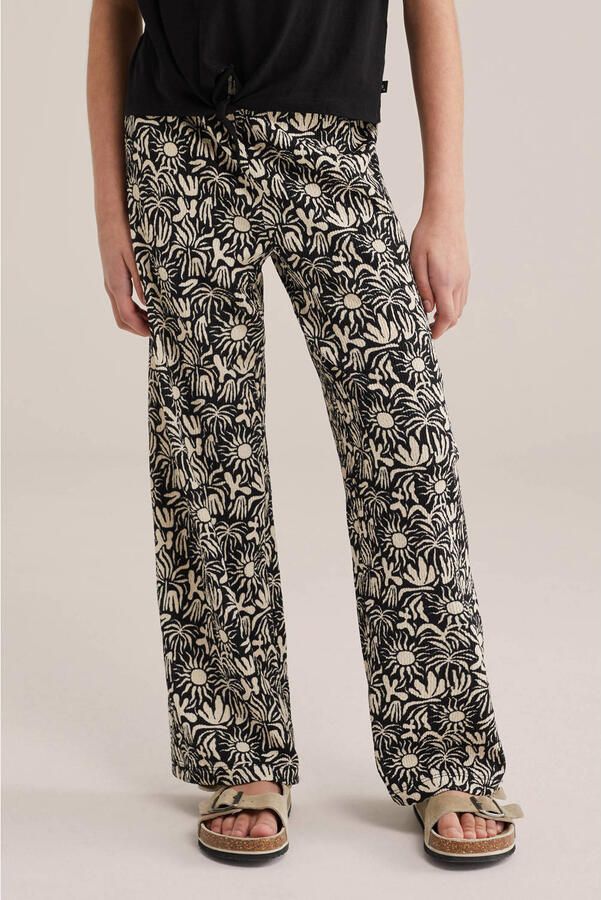 WE Fashion palazzo broek zwart beige