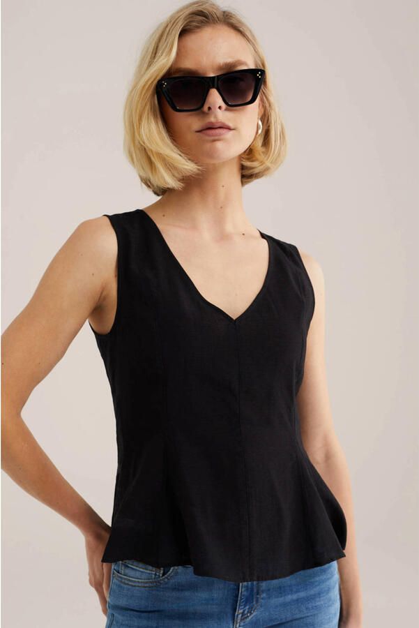 WE Fashion peplum top zwart