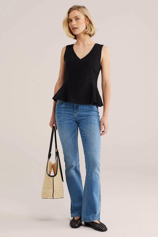 WE Fashion peplum top zwart - Foto 2
