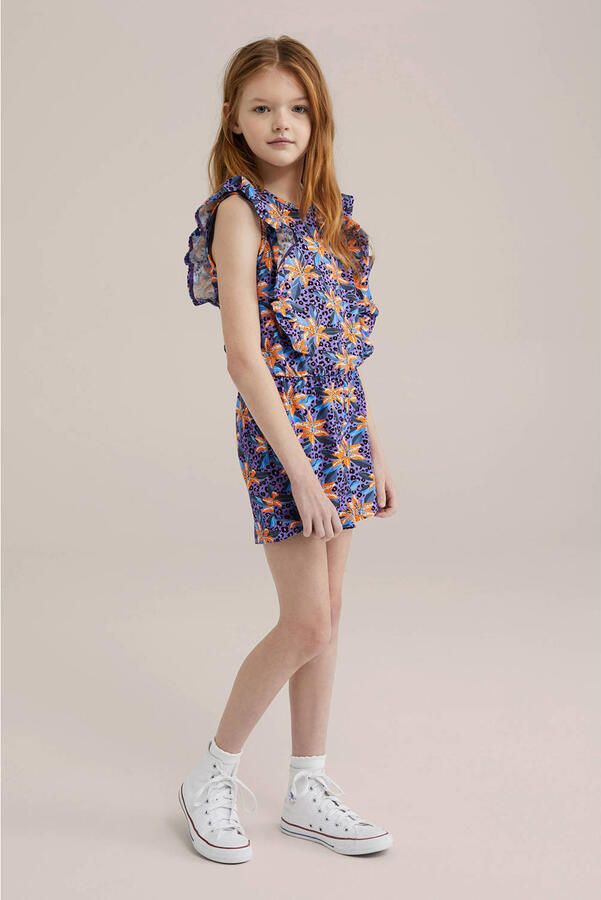 WE Fashion playsuit paars oranje blauw