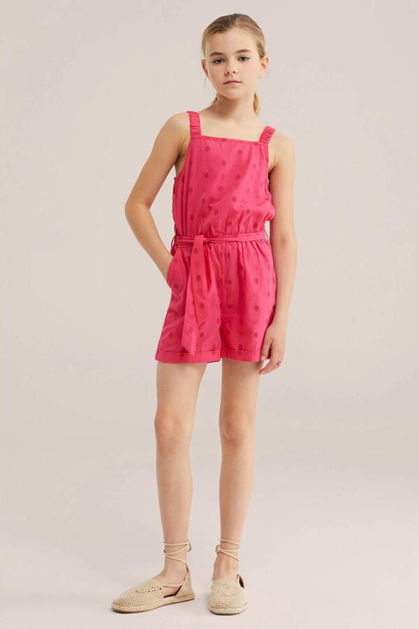 WE Fashion playsuit roze met stippen - Foto 2
