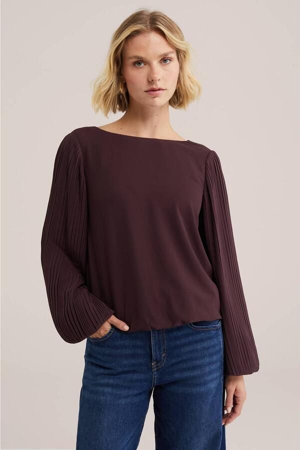 WE Fashion plissé blousetop aubergine