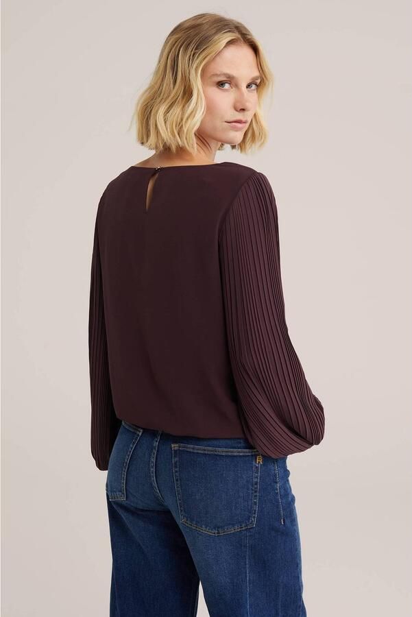 WE Fashion plissé blousetop aubergine - Foto 3