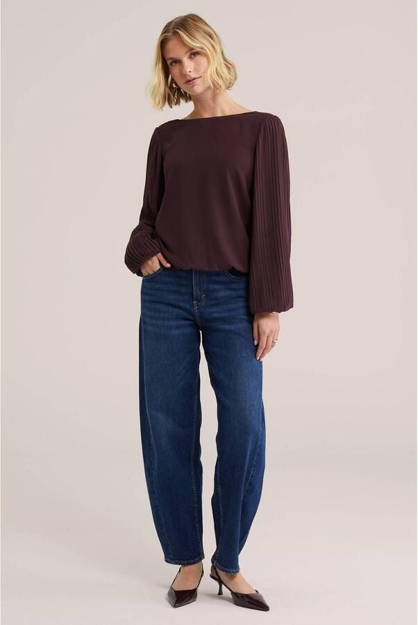 WE Fashion plissé blousetop aubergine - Foto 2