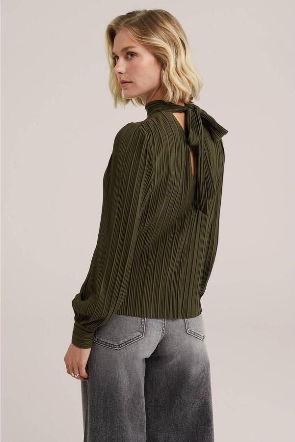 WE Fashion plissé top olijfgroen - Foto 2