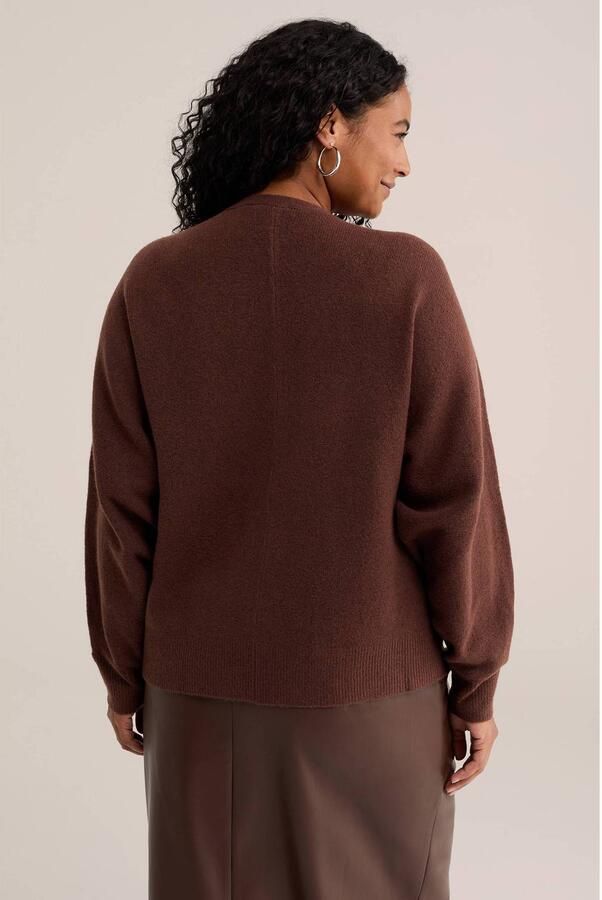 WE Fashion Plus Size gebreid vest met wol bruin - Foto 2