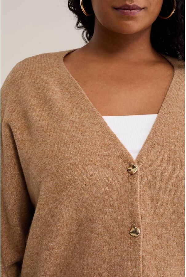 WE Fashion Plus Size gebreid vest met wol camel - Foto 2