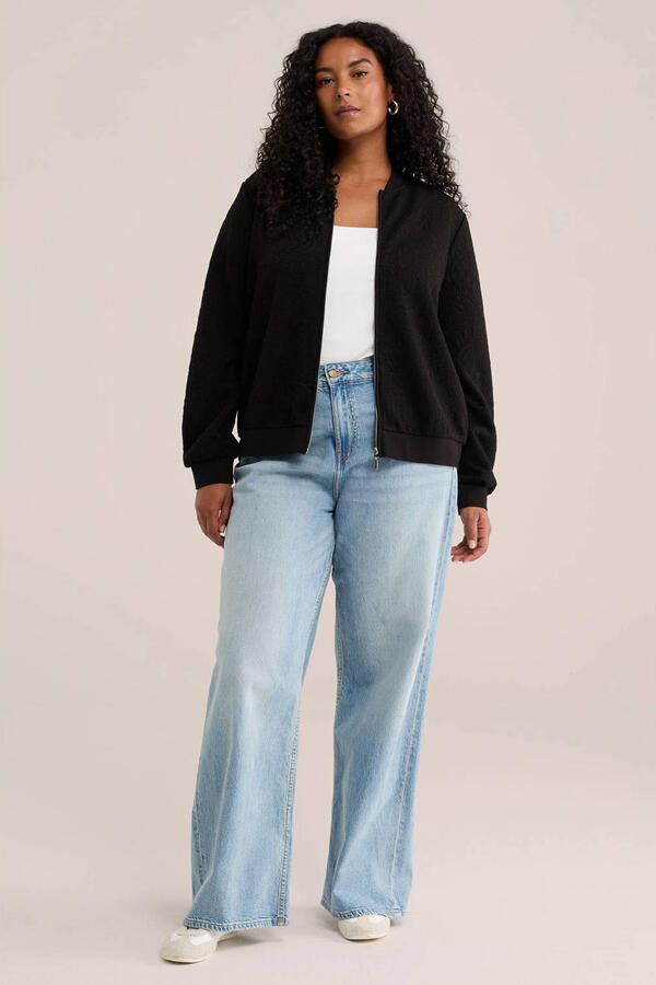 WE Fashion Plus Size jacquard jas zwart - Foto 2