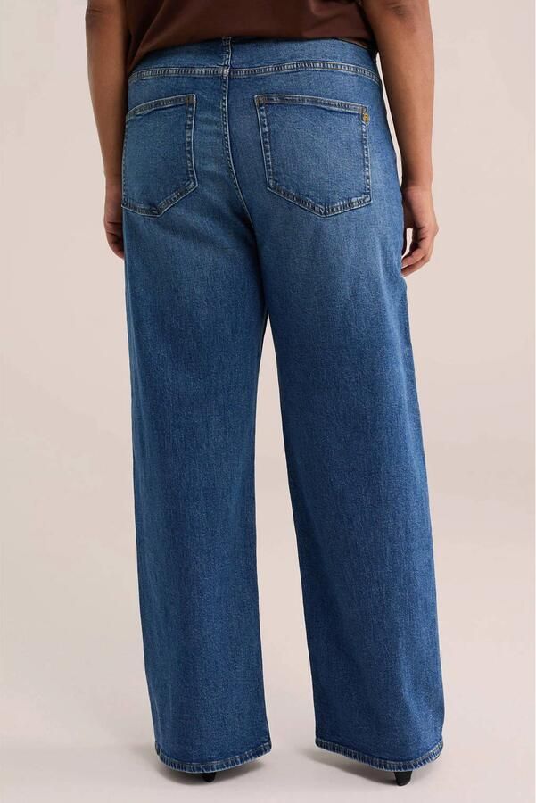 WE Fashion Curve Plus Size wide leg jeans met ceintuur medium blue denim - Foto 2