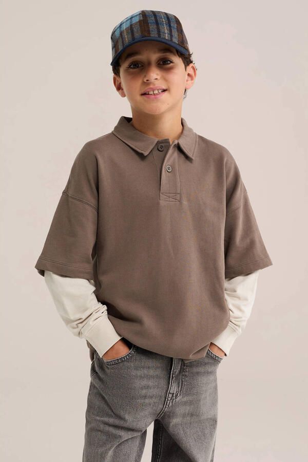 WE Fashion polo bruin