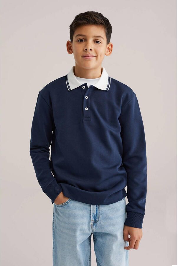 WE Fashion polo donkerblauw
