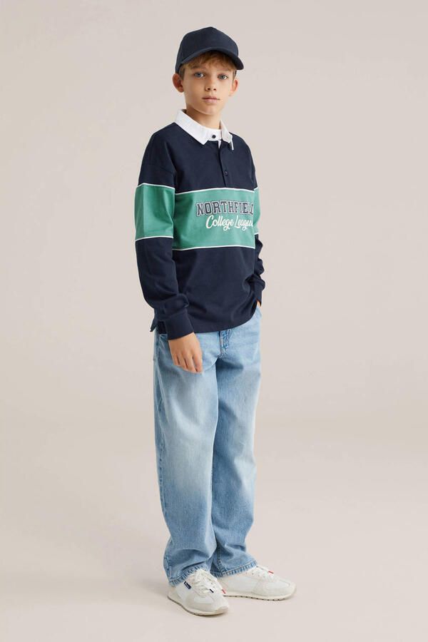 WE Fashion polo donkerblauw - Foto 3