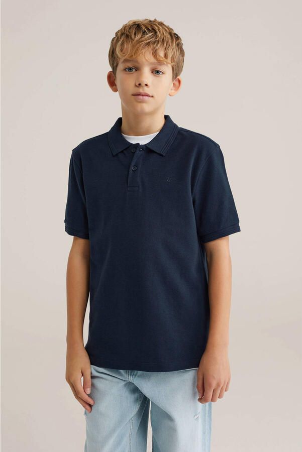 WE Fashion polo donkerblauw