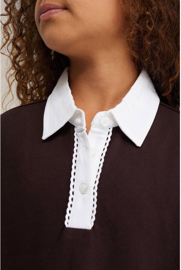 WE Fashion polo donkerbruin - Foto 2