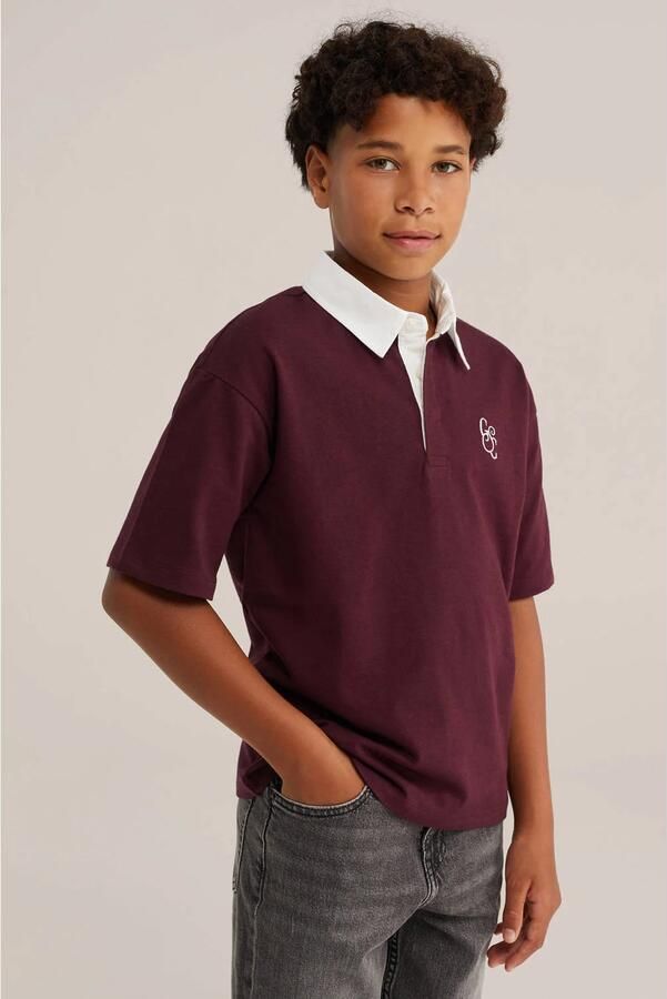 WE Fashion polo donkerrood