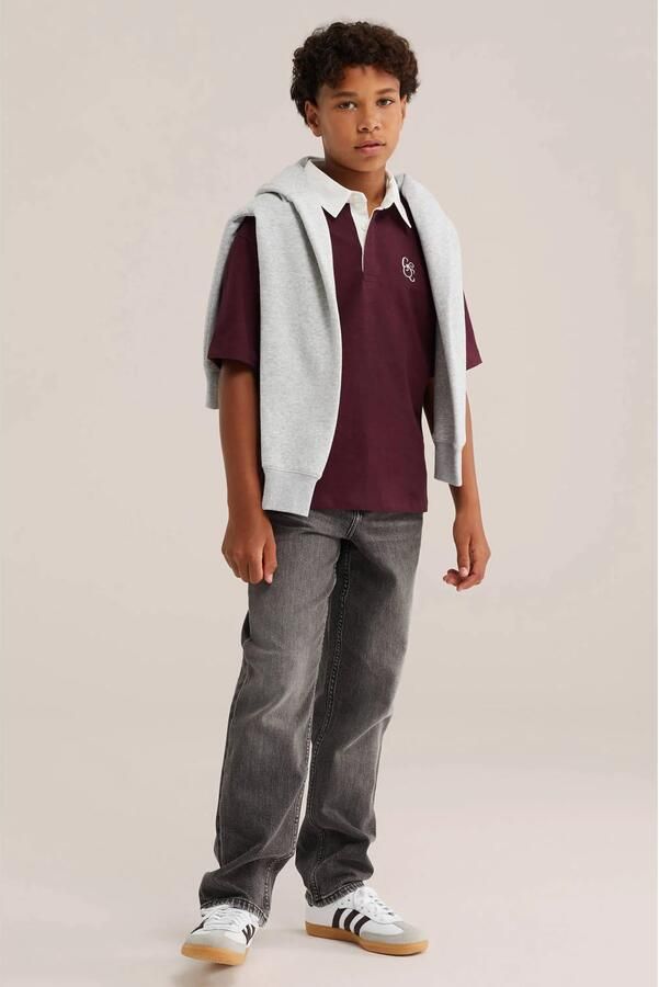 WE Fashion polo donkerrood - Foto 3