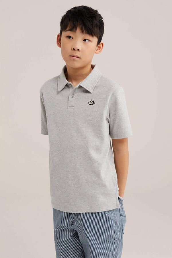 WE Fashion polo grijs melange