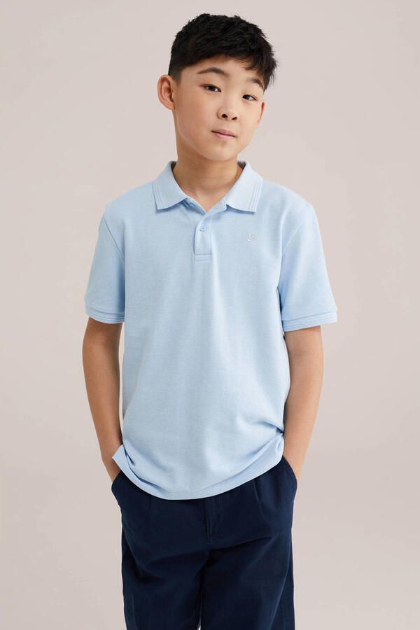 WE Fashion polo lichtblauw