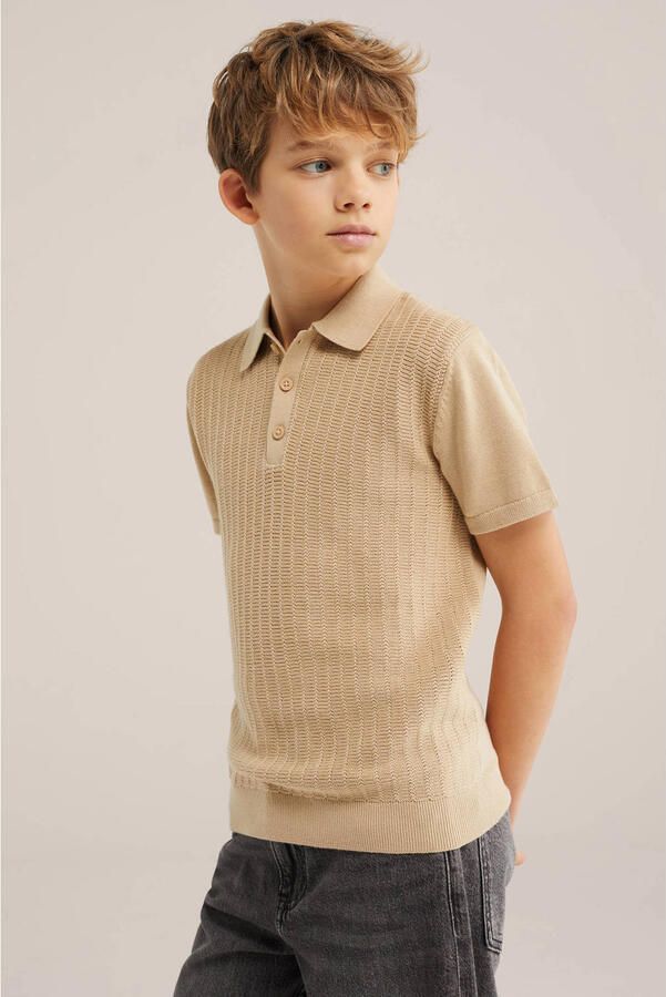 WE Fashion polo zand