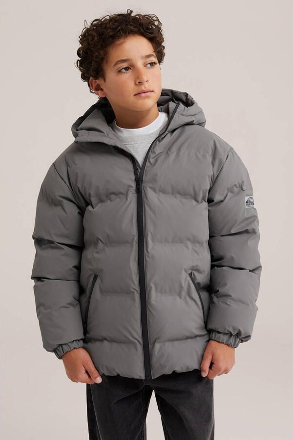 WE Fashion pufferjas grijs