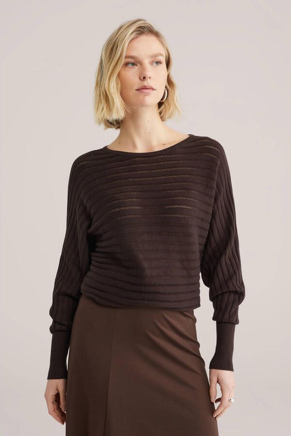 WE Fashion pullover donkerbruin