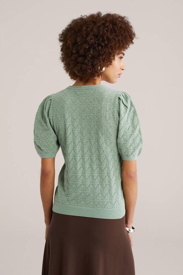 WE Fashion pullover lichtgroen ajour - Foto 3