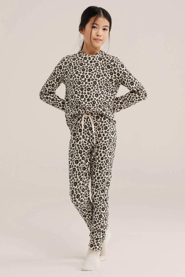WE Fashion pyjama met panterprint beige bruin - Foto 2