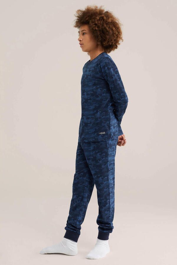 WE Fashion pyjama met print donkerblauw - Foto 3