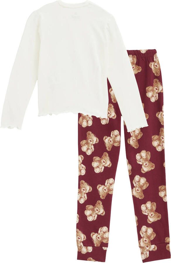 WE Fashion pyjama met print wit rood - Foto 3
