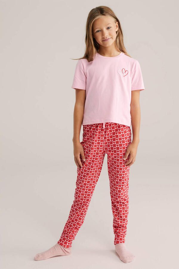 WE Fashion pyjama roze rood - Foto 2