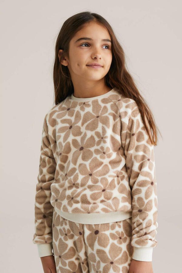 WE Fashion pyjamaset fleece beige