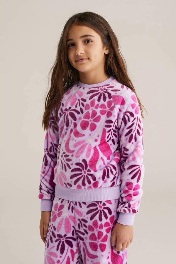 WE Fashion pyjamaset fleece lila