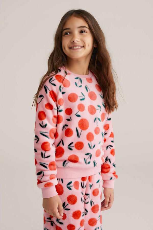 WE Fashion pyjamaset fleece roze