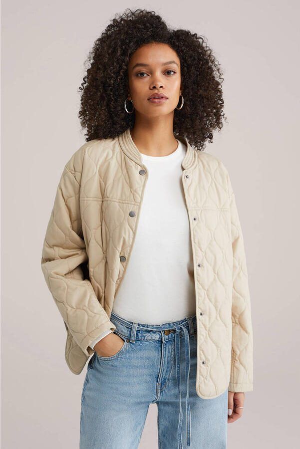 WE Fashion quilted jas beige